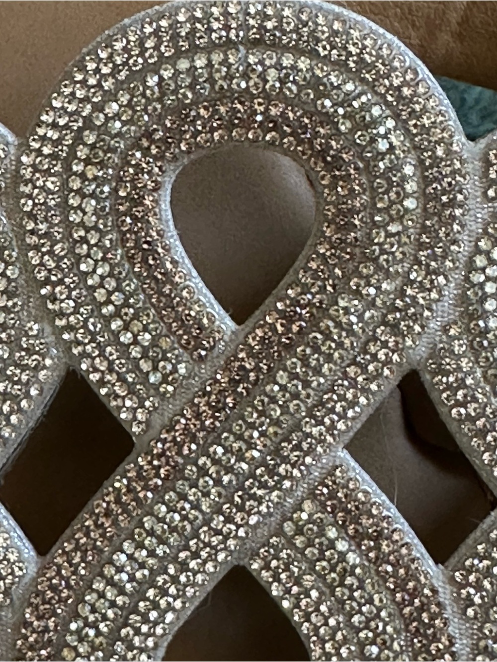 Jessica Simpson Tri Gold Rhinestone Slide Sandals - Picture 2 of 3
